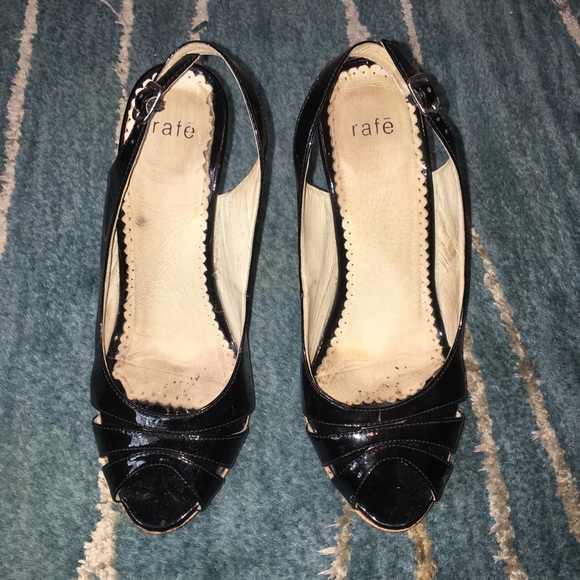 Stunning Rafe black patent slingback sandal sz 7 - Picture 3 of 4